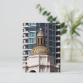 Santa Fe-depot in San Diego, dat een zwarte trein  Briefkaart (Staand voorkant)