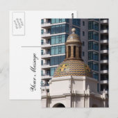 Santa Fe-depot in San Diego, dat een zwarte trein  Briefkaart (Voorkant / Achterkant)