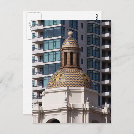 Santa Fe-depot in San Diego, dat een zwarte trein Briefkaart (Voorkant / Achterkant)