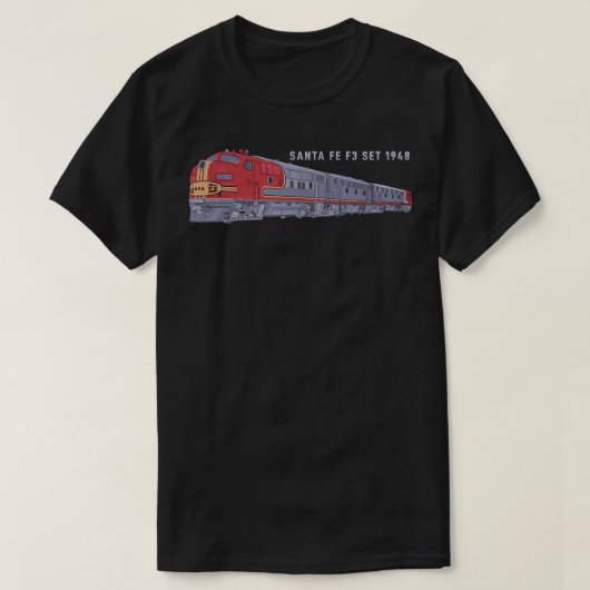 Santa Fe F3 Set 1948 Carbody Locomotive Train Rail T-shirt (Design voorkant)