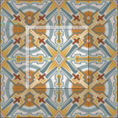 Santa Fe Geometric Tegel Pattern Stof (Delen)