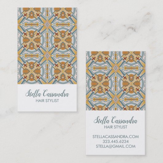 Santa Fe Geometric Tegel Pattern Visitekaartje (Voorkant / Achterkant)
