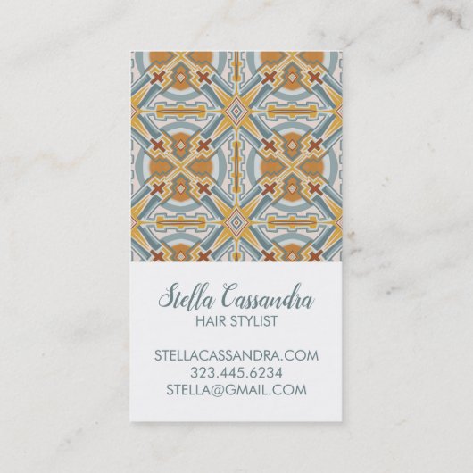 Santa Fe Geometric Tegel Pattern Visitekaartje (Achterkant)