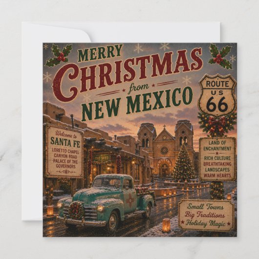 Santa Fe Kerstgroet Route 66 (Voorkant)