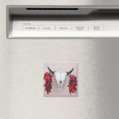 Santa Fe Koe Schedel met Peppers Magneet (Insitu (Vaatwasser))