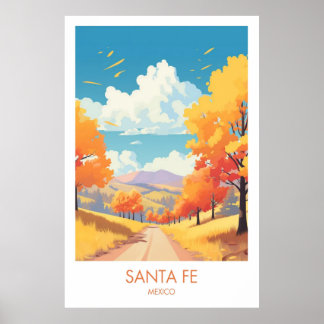 Santa Fe Mexico City Travel Print Poster