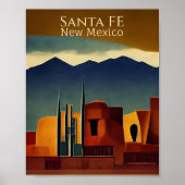Santa Fe minimalistische Abstracte kunst Poster (Voorkant)