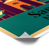 Santa Fe minimalistische kubistische kunst Poster (Hoek)