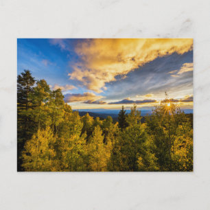 Santa Fe National Forest bij zonsondergang in de h Briefkaart