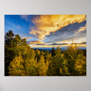 Santa Fe National Forest bij zonsondergang in de h Poster