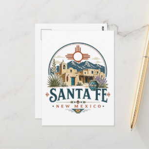 Santa Fe New Mexico Adobe-architectuur Zuidwesten Briefkaart
