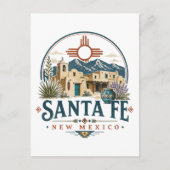Santa Fe New Mexico Adobe-architectuur Zuidwesten Briefkaart (Voorkant)