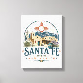Santa Fe New Mexico Adobe-architectuur Zuidwesten Canvas Afdruk (Voorkant)