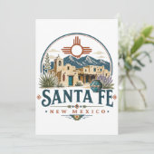 Santa Fe New Mexico Adobe-architectuur Zuidwesten Kaart (Staand voorkant)