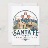 Santa Fe New Mexico Adobe-architectuur Zuidwesten Kaart (Achterkant)