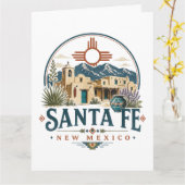 Santa Fe New Mexico Adobe Architectuur Zuidwesten Kaart (Gele Bloem)