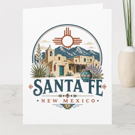 Santa Fe New Mexico Adobe Architectuur Zuidwesten Kaart (Voorkant)