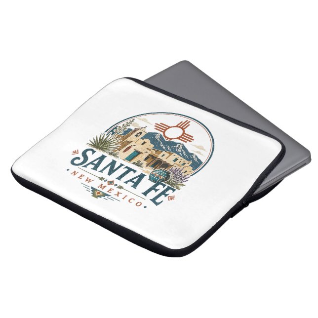 Santa Fe New Mexico Adobe Architectuur Zuidwesten Laptop Sleeve (Voorkant top)