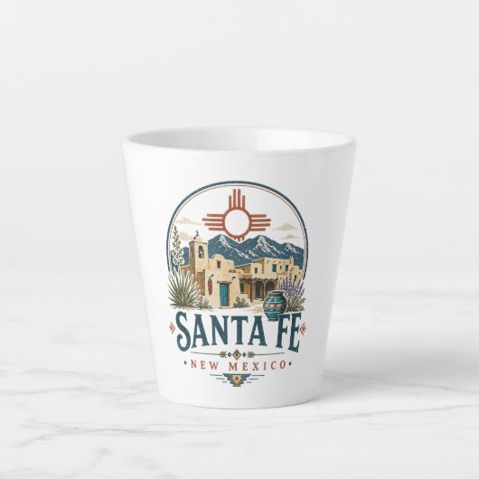 Santa Fe New Mexico Adobe-architectuur Zuidwesten Latte Mok (Voorkant)