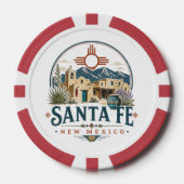 Santa Fe New Mexico Adobe Architectuur Zuidwesten Poker Chips (Voorkant)