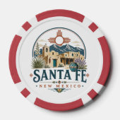 Santa Fe New Mexico Adobe Architectuur Zuidwesten Poker Chips (Achterkant)