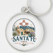 Santa Fe New Mexico Adobe-architectuur Zuidwesten Sleutelhanger (Voorkant)