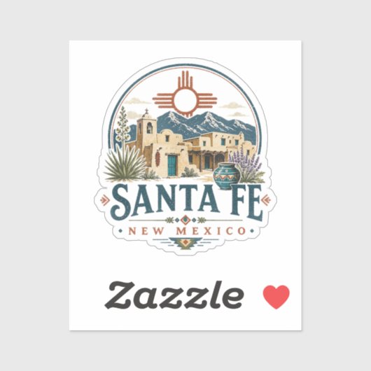 Santa Fe New Mexico Adobe-architectuur Zuidwesten Sticker (Vel)