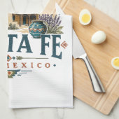 Santa Fe New Mexico Adobe-architectuur Zuidwesten Theedoek (Quarter Fold)