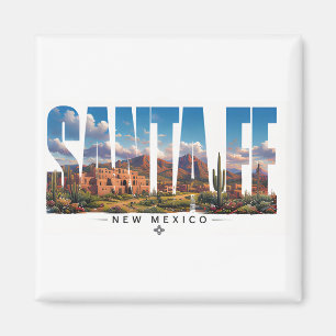 Santa Fe New Mexico Adobe Berg Reizen Magneet