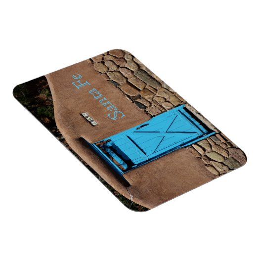 Santa Fe New Mexico Adobe en Blue Deuren Magnet Magneet (Rechterzijde)