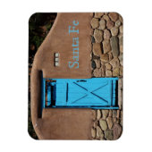 Santa Fe New Mexico Adobe en Blue Deuren Magnet Magneet (Verticaal)