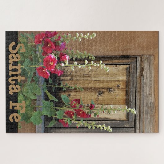 Santa Fe New Mexico Adobe, Holly Hocks & Window Legpuzzel (Horizontaal)
