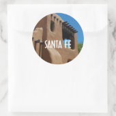 Santa Fe New Mexico Adobe Ronde Sticker (Tas)