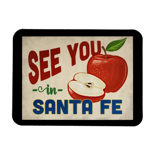 Santa Fe New Mexico Apple - Vintage Travel Magneet (Horizontaal)