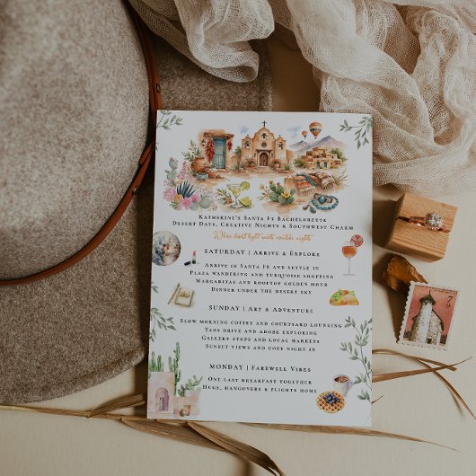 Santa Fe New Mexico Bachelorette Weekend Itinerary Kaart