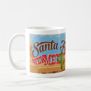 Santa Fe New Mexico Cartoon Desert Vintage Travel Koffiemok