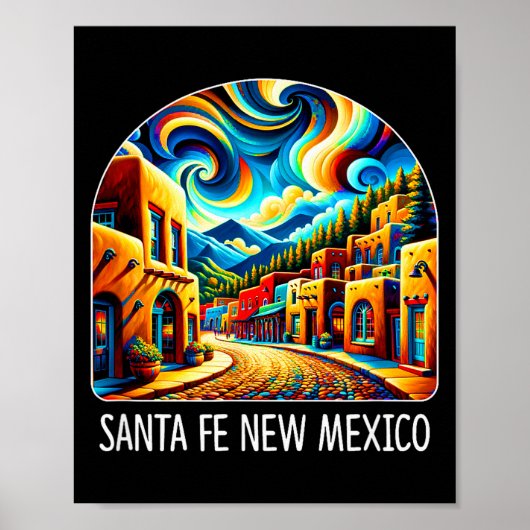 Santa Fe New Mexico - Expressionism Art -  Poster (Voorkant)