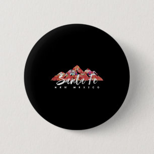Santa Fe New Mexico Familie Reizen Wandelen Kamper Ronde Button 5,7 Cm
