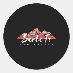 Santa Fe New Mexico Familie Reizen Wandelen Kamper Ronde Sticker
