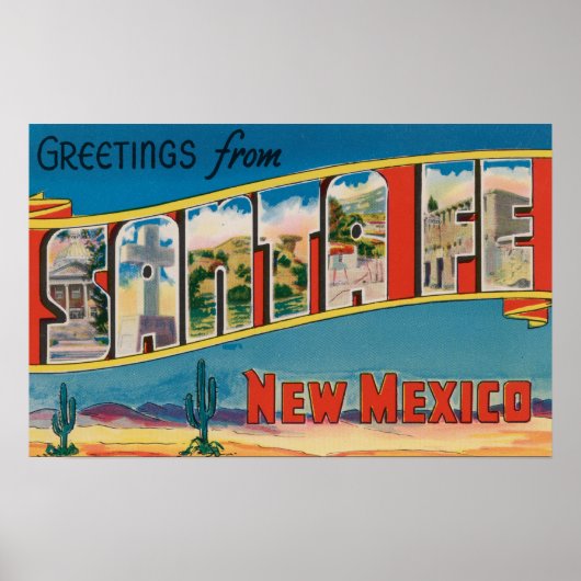 Santa Fe, New Mexico - Grote Letter-scènes Poster (Voorkant)