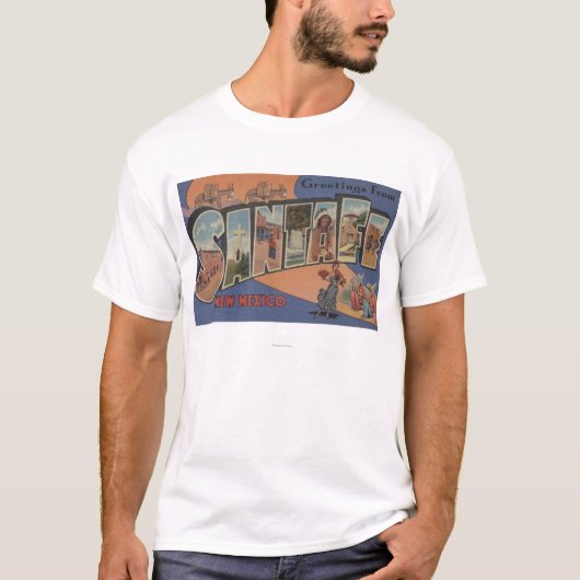 Santa Fe, New Mexico - Grote Letter-scènes T-shirt (Voorkant)