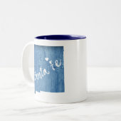 Santa Fe New Mexico Houtnerf Tweekleurige Koffiemok (Voorkant links)