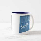 Santa Fe New Mexico Houtnerf Tweekleurige Koffiemok (Voorkant rechts)