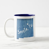 Santa Fe New Mexico Houtnerf Tweekleurige Koffiemok (Links)