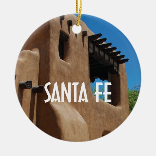 Santa Fe New Mexico Keramisch Ornament (Voorkant)