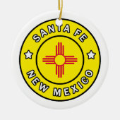 Santa Fe New Mexico Keramisch Ornament (Voorkant)