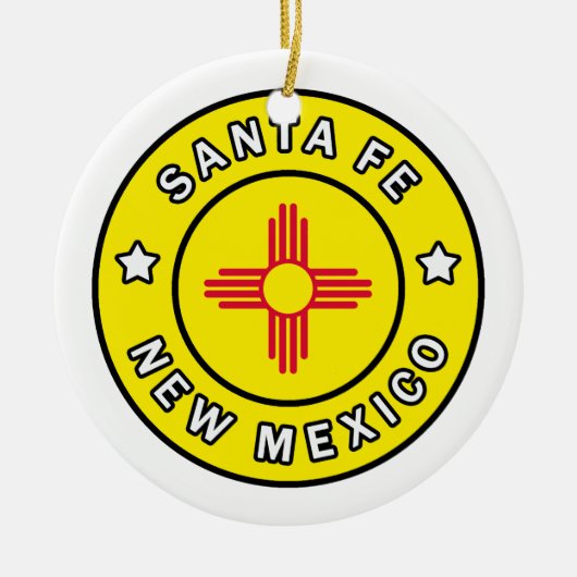 Santa Fe New Mexico Keramisch Ornament (Voorkant)