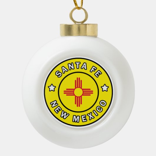Santa Fe New Mexico Keramische Bal Ornament (Voorkant)