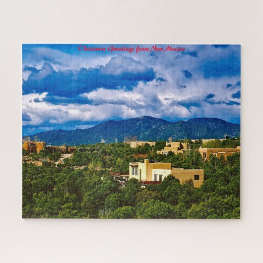 Santa Fe New Mexico.Kerstgroeten Legpuzzel (Horizontaal)