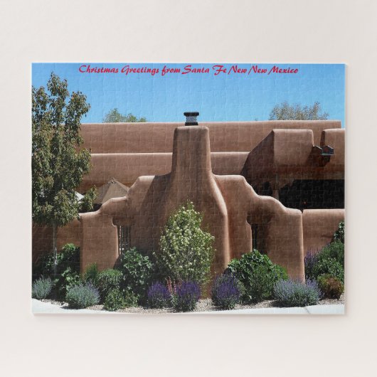 Santa Fe New Mexico.Kerstgroeten Legpuzzel (Horizontaal)